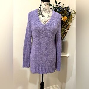 Croft & Barrow Versatile Chic pullover Purple V-Neck Sweater Soft Knit size Med